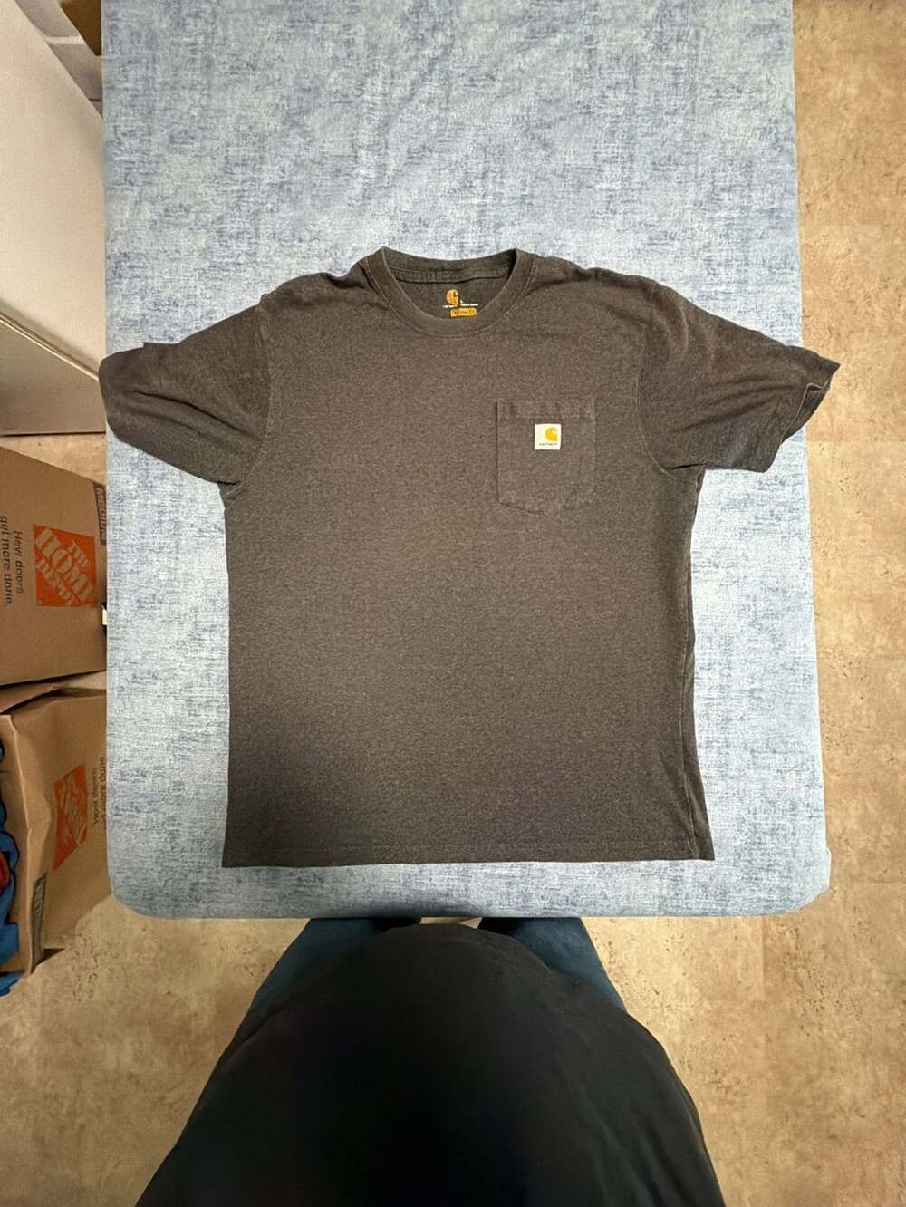 Carhartt Pocket T-Shirt Size L Charcoal Heavyweight